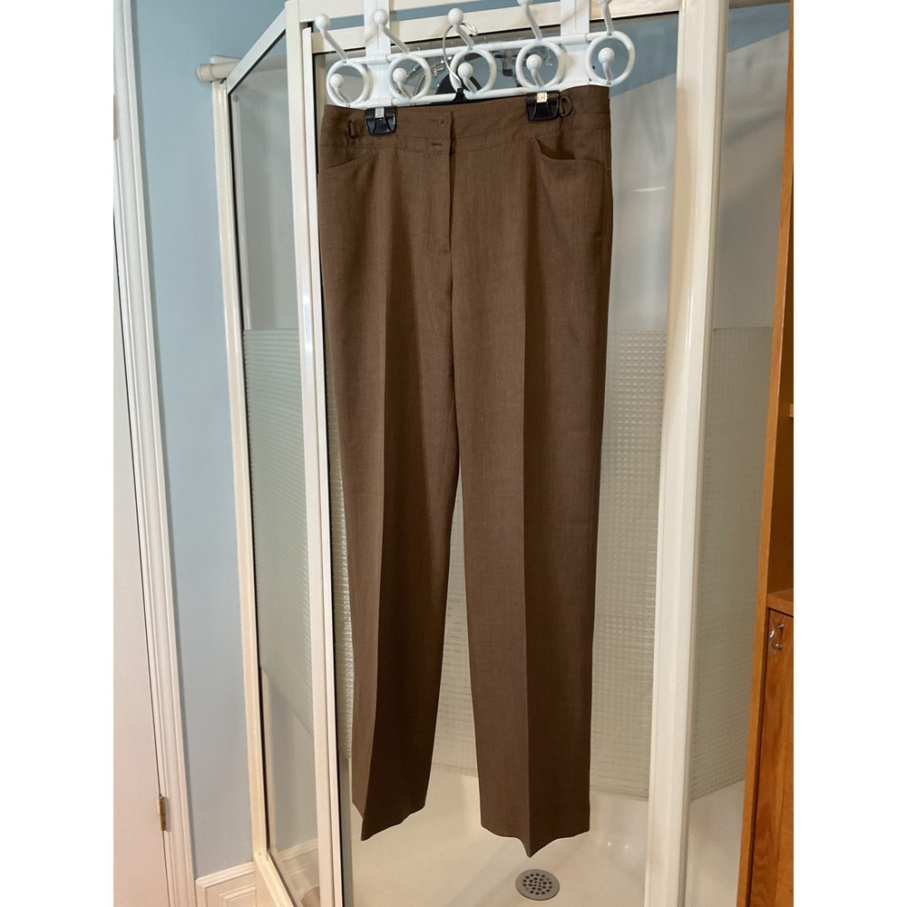 Conrad C Dress Pants Womens 10 Brown Excellent Straight Leg Lined Trousers